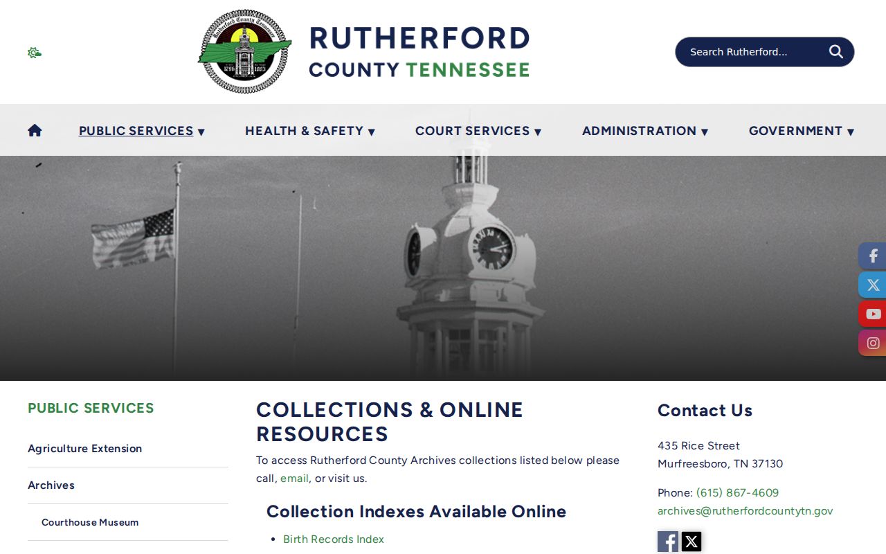 La Vergne people search with Rutherford Archives indexes
