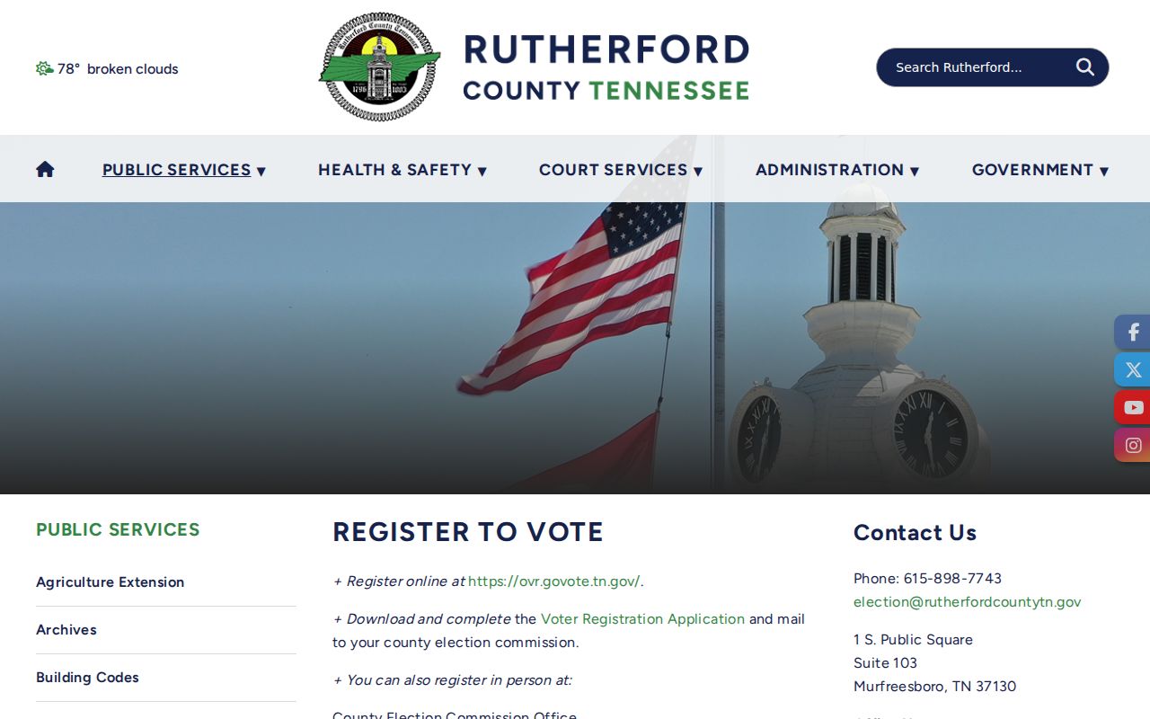 La Vergne voter records services on the Rutherford County Election Commission page